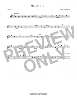 page one of Melody In F (Alto Sax Solo)