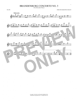 page one of Brandenburg Concerto No. 3 (Flute Solo)
