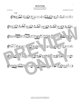 page one of Winter (from The Four Seasons) (Alto Sax Solo)