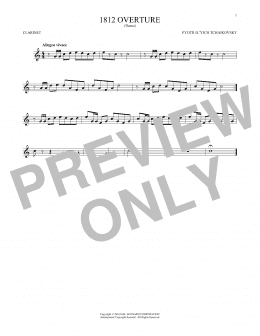 page one of 1812 Overture (Clarinet Solo)