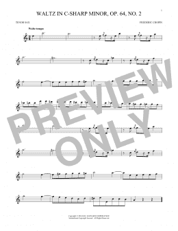 page one of Waltz In C-Sharp Minor, Op. 64, No. 2 (Tenor Sax Solo)