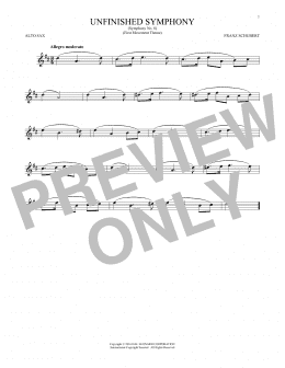 page one of The Unfinished Symphony (Theme) (Alto Sax Solo)