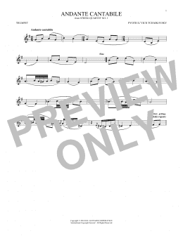 page one of Andante Cantabile (Trumpet Solo)