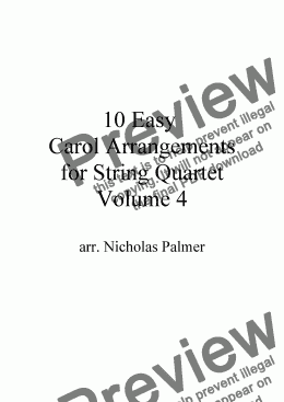 page one of Ten Easy Carol Arrangements for String Quartet vol. 4