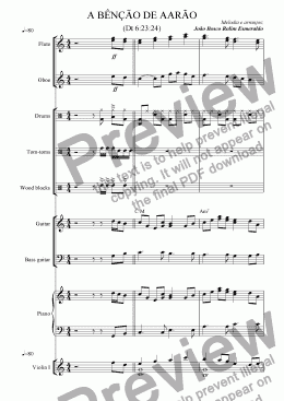 page one of Ben��o de Aar�o - The Lord Bless You and Keep You - Orchestra