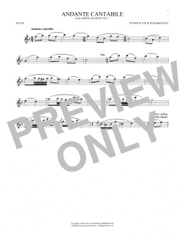 page one of Andante Cantabile (Flute Solo)