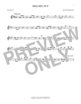 page one of Melody In F (Tenor Sax Solo)