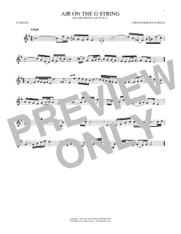 page one of Air (Air On The G String) (Clarinet Solo)