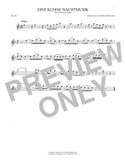 page one of Eine Kleine Nachtmusik ("Serenade"), First Movement Excerpt (Flute Solo)