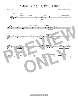 page one of Adagio Cantabile, Op. 13 (Tenor Sax Solo)