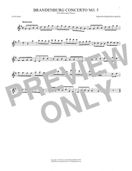 page one of Brandenburg Concerto No. 5 (Alto Sax Solo)