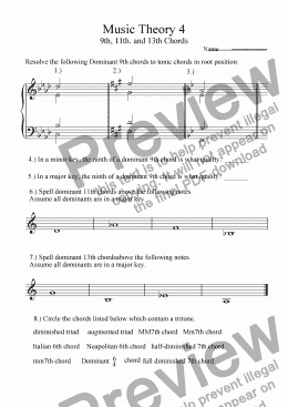 page one of Music Theory Extended Triads