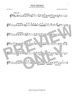 page one of Traumerei (Tenor Sax Solo)