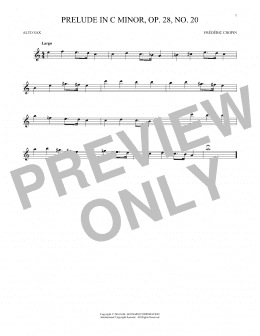 page one of Prelude, Op. 28, No. 20 (Alto Sax Solo)
