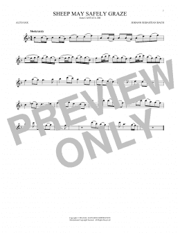 page one of Sheep May Safely Graze (Alto Sax Solo)