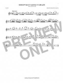 page one of Sheep May Safely Graze (Flute Solo)