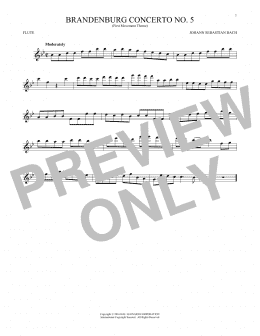 page one of Brandenburg Concerto No. 5 (Flute Solo)