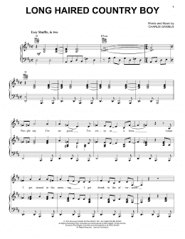 page one of Long Haired Country Boy (Piano, Vocal & Guitar Chords (Right-Hand Melody))