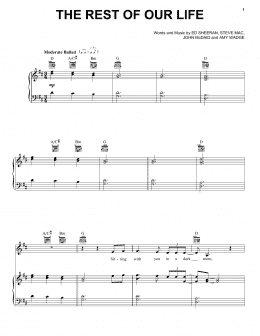 page one of The Rest Of Our Life (Piano, Vocal & Guitar Chords (Right-Hand Melody))