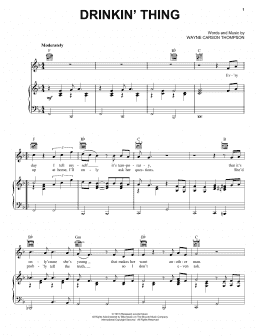 page one of Drinkin' Thing (Piano, Vocal & Guitar Chords (Right-Hand Melody))