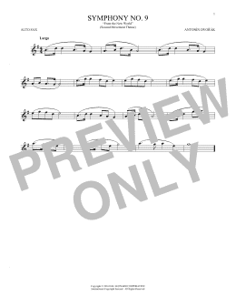 page one of Largo From Symphony No. 9 ("New World") (Alto Sax Solo)