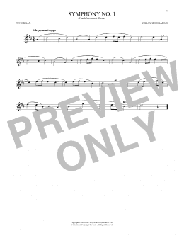 page one of Symphony No. 1 In C Minor, Fourth Movement Excerpt (Tenor Sax Solo)