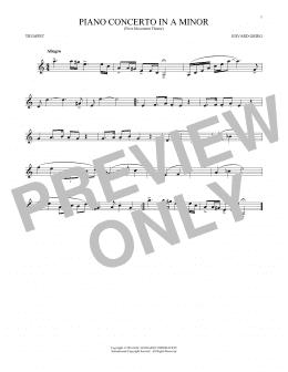 page one of Piano Concerto In A Minor, Op. 16 (Trumpet Solo)