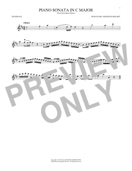 page one of Piano Sonata In C Major (Tenor Sax Solo)
