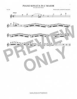page one of Piano Sonata In C Major (Flute Solo)