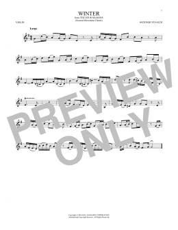 page one of Winter (from The Four Seasons) (Violin Solo)