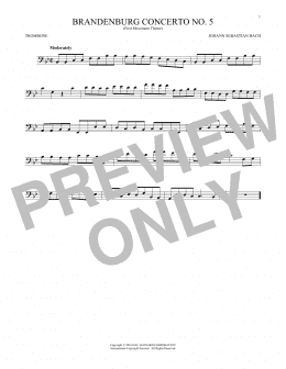 page one of Brandenburg Concerto No. 5 (Trombone Solo)