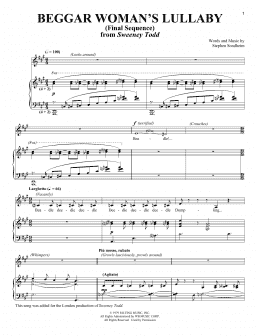 page one of Beggar Woman's Lullaby (Final Sequence) (Piano & Vocal)