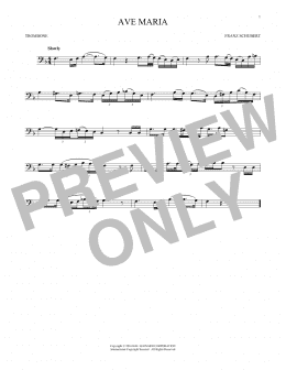 page one of Ave Maria, Op. 52, No. 6 (Trombone Solo)