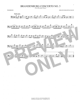 page one of Brandenburg Concerto No. 3 (Trombone Solo)
