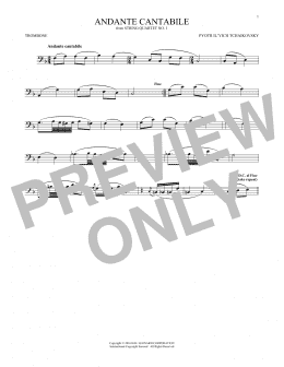 page one of Andante Cantabile (Trombone Solo)