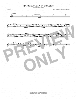 page one of Piano Sonata In C Major (Violin Solo)