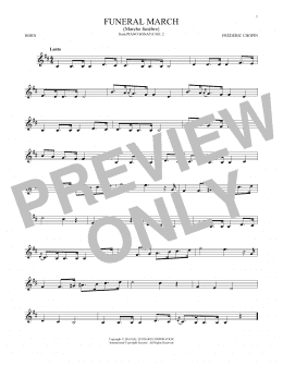 page one of Funeral March (French Horn Solo)