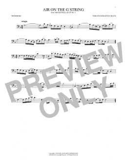 page one of Air (Air On The G String) (Trombone Solo)