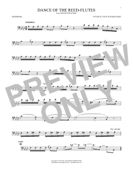 page one of Dance Of The Reed Flutes, Op. 71a (from The Nutcracker) (Trombone Solo)
