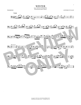 page one of Winter (from The Four Seasons) (Trombone Solo)