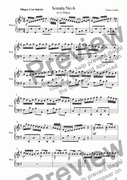 page one of Sonata No.6