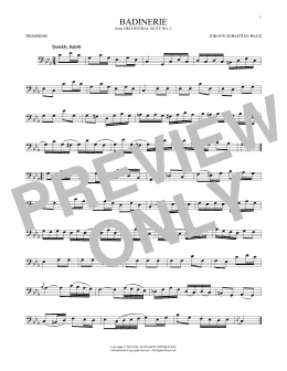 page one of Badinerie (Suite No. 2) (Trombone Solo)