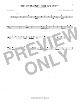 page one of Harmonious Blacksmith (Trombone Solo)