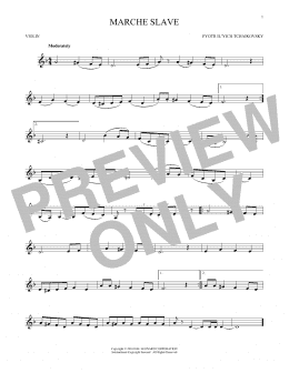 page one of Marche Slav, Op. 31 (Violin Solo)