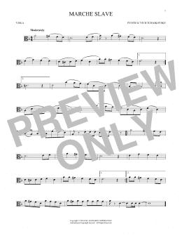page one of Marche Slav, Op. 31 (Viola Solo)