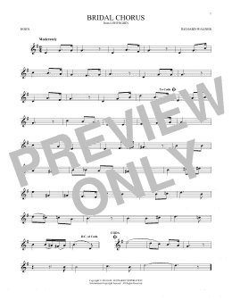 page one of Bridal Chorus (French Horn Solo)
