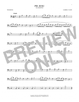 page one of Pie Jesu (Trombone Solo)
