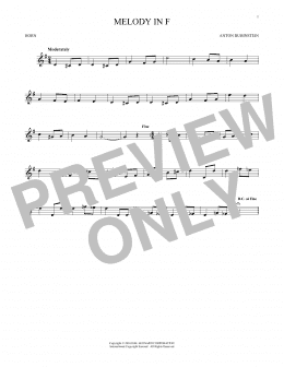 Melody In F (French Horn Solo) for Solo instrument (Horn in F) by Anton  Rubinstein - Sheet Music to Print