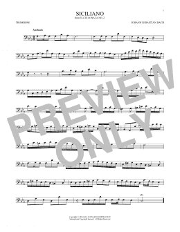 page one of Siciliano (Trombone Solo)