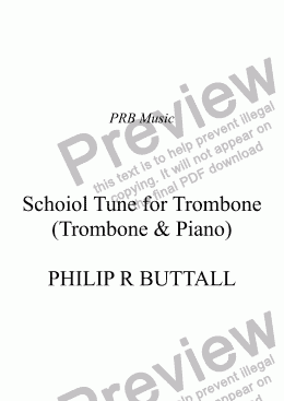 page one of School Tune for Trombone